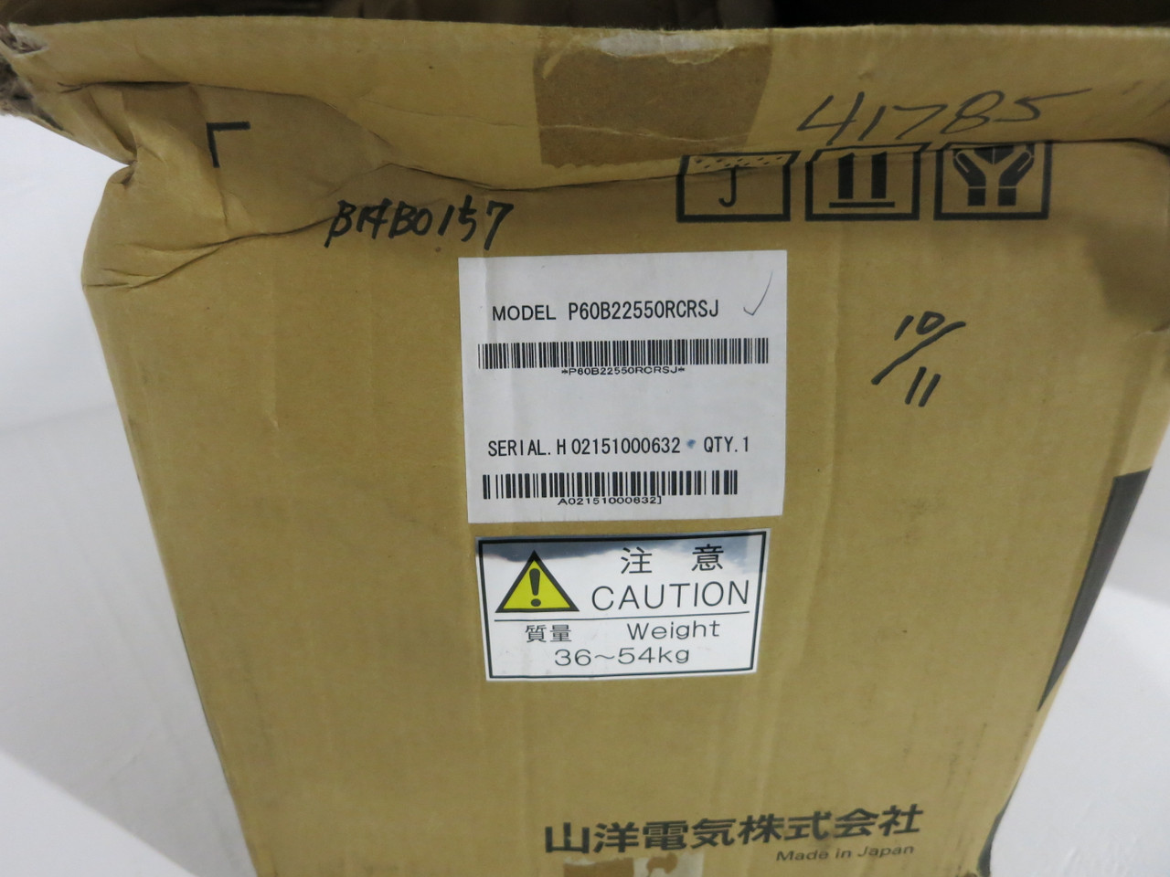 New Sanyo Denki P60B22550RCRSJ Nachi AC Servo Motor 5.5 kW 1700-RPM NIB (GA0695-4)