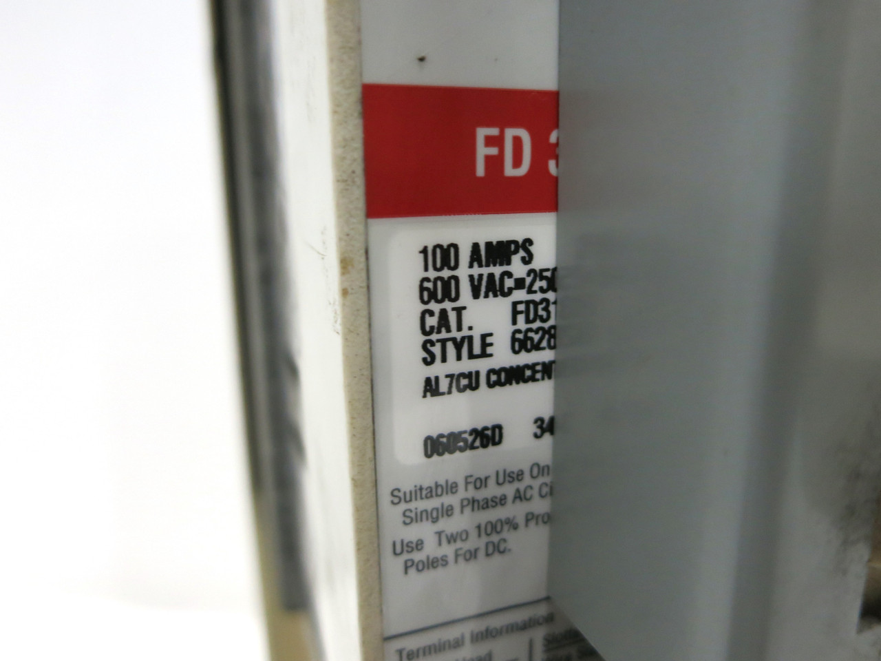 FPE 5320 100 Amp FD Breaker 18" Feeder MCC Bucket 100A Motor Control Unit 5310 (DW3581-9)