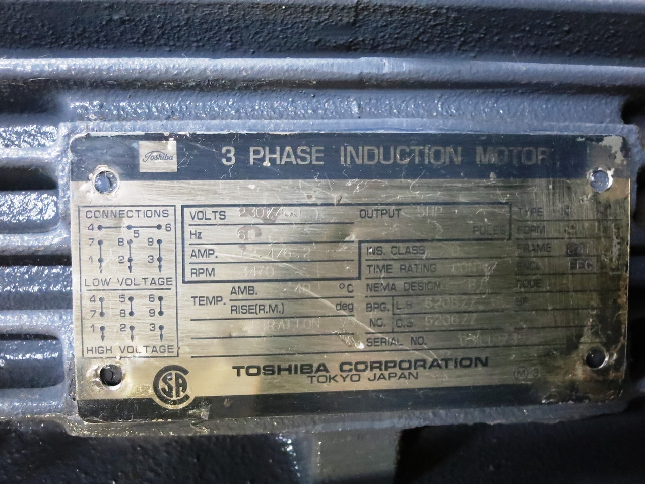 Chugai 2HTB-4C2-60M4(T) Diamond Turbo-Blower 5 HP Motor 3PH 565 CFM 3500 RPM (DW3602-1)
