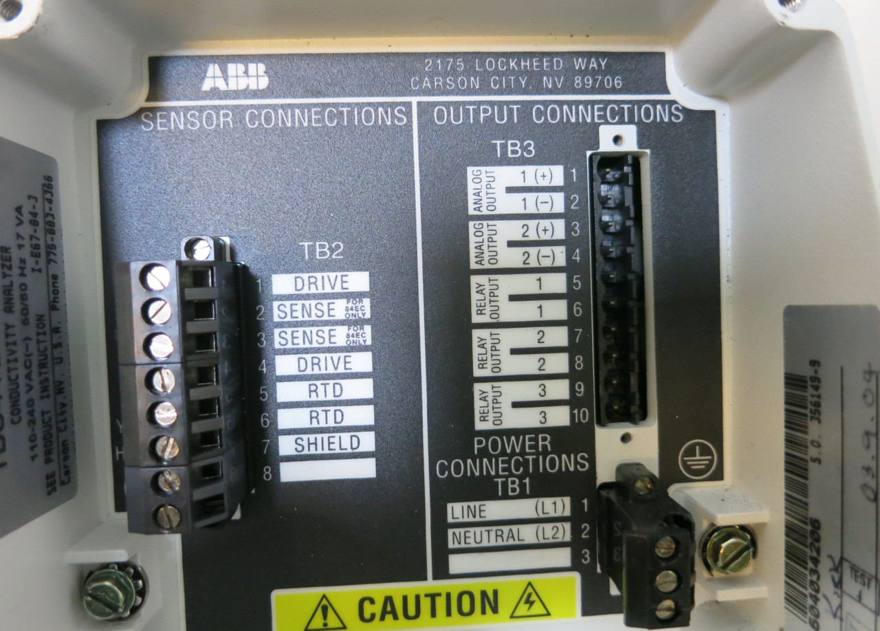 ABB TB84TE2000110 Two-Electrode Conductivity Analyzer 84 Series Display TB84 (GA0729-2)