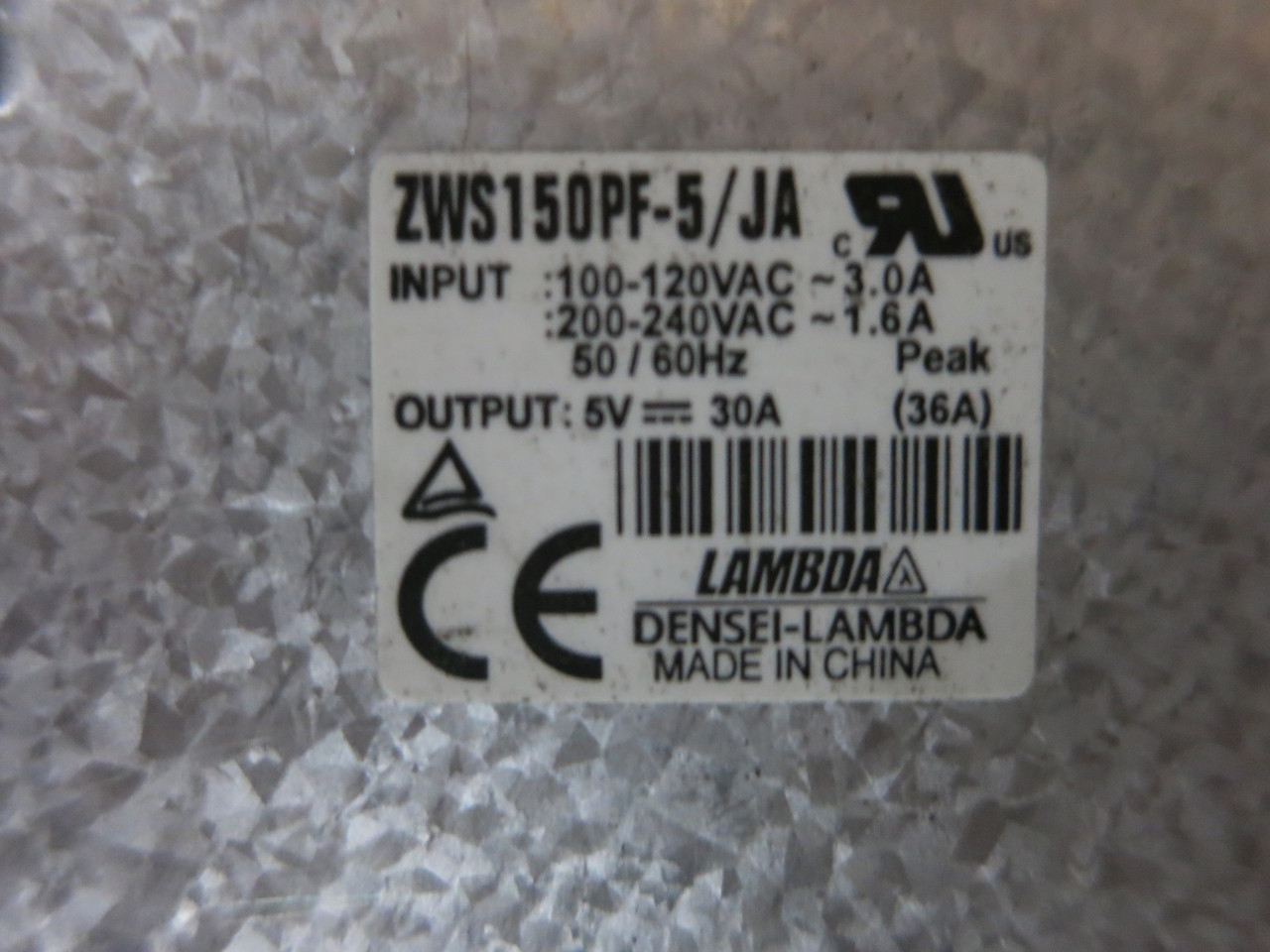 Nemic-Lambda ZWS150PF-5/JA Power Supply Output 5VDC 30A 120V / 240V Input 5V (DW3649-11)