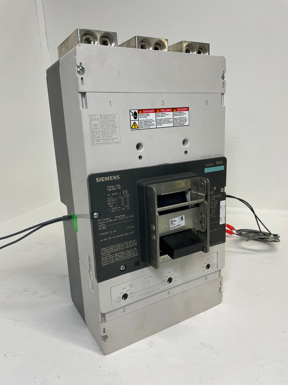 Image of Siemens NNY3B100 1000A Circuit Breaker Type NNG w/ Aux & Alarm NG Frame 1000 Amp