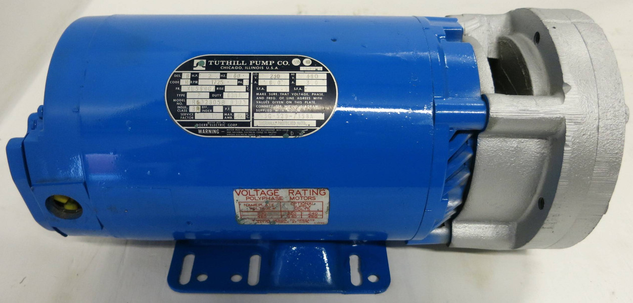 Tuthill Pump Motor 2HP XL56HCZ Type P 1725 RPM R602805B B903 230/460V 6.0A Doerr (GA0355-1)