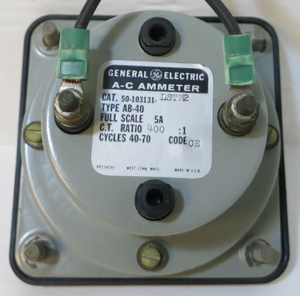 GE A-C Ammeter 50-103131-LSTM2 AB-40 General Electric Ammeter CT Ratio 400:1 (GA0541-5)