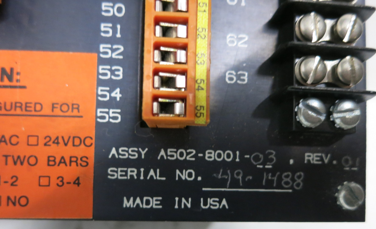 Baldwin 1125 Ultrasonic Detector Controller A502-8001-03 Rev 01 (GA0683-4)