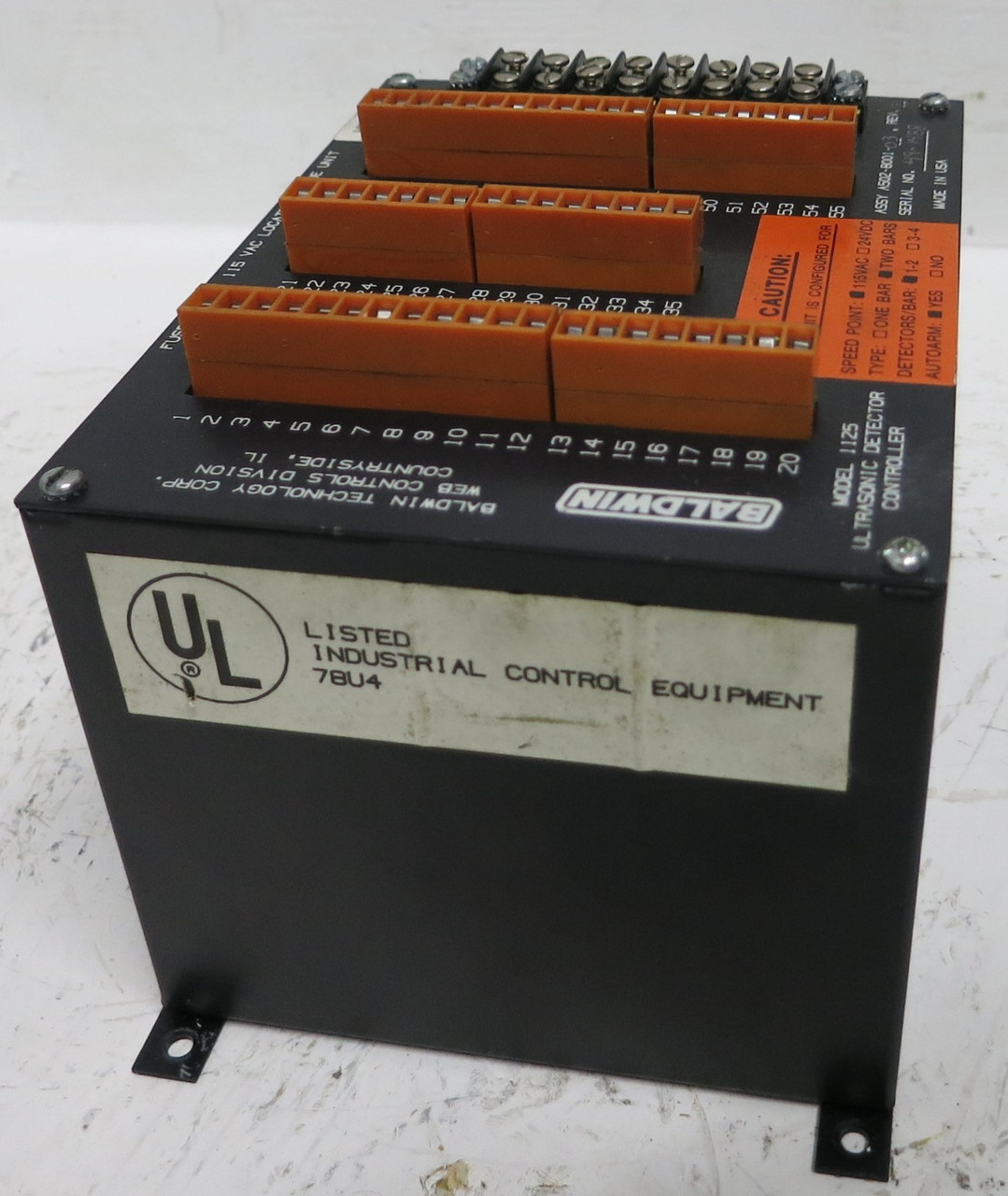 Baldwin 1125 Ultrasonic Detector Controller A502-8001-03 Rev 01 (GA0683-4)