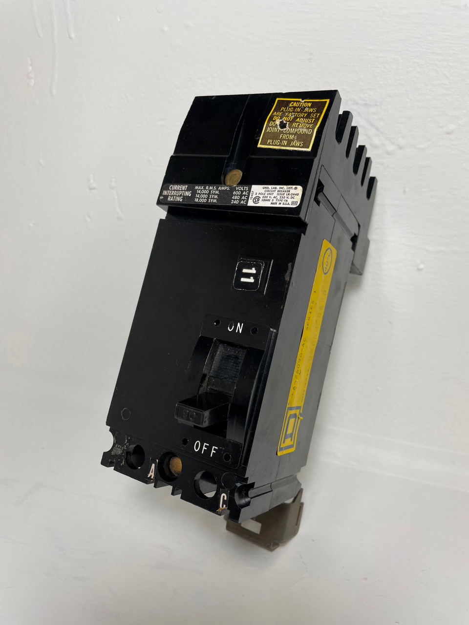 Image of Square D I-Line FA26090AC 90A Circuit Breaker Black 480/600V 2 Pole FA 90 Amp 2P