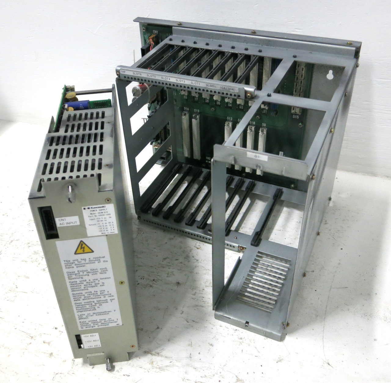 Kawasaki S82W-619 50630-1050 Power Supply 50999-2223 PLC Rack Robotic Servo 1HZ (DW3685-9)