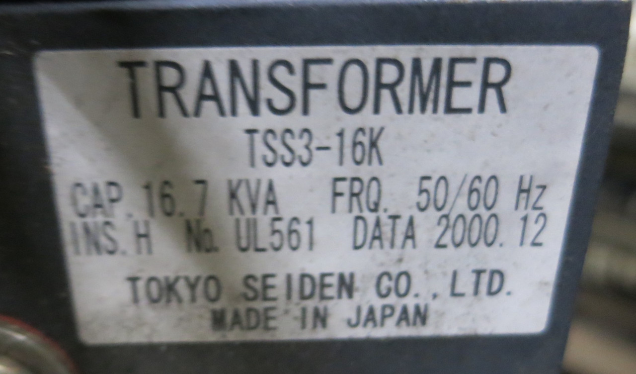 Tokyo Seiden TSS3-16K 16.7 kVA 60Hz 3-Phase Transformer UL561 (GA0759-2)