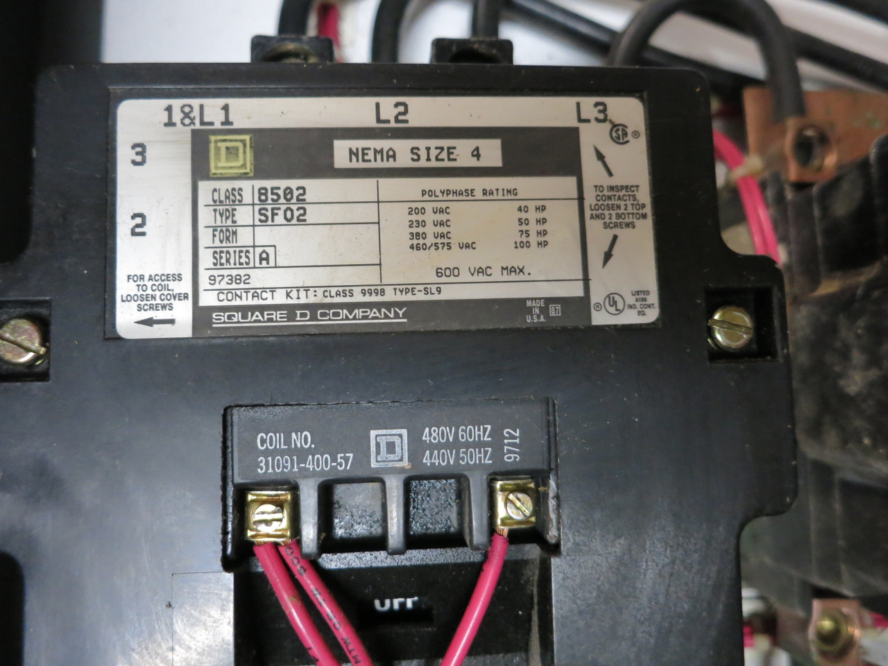 Square D Size 4 75 HP Autotransformer Motor Starter Reduced Voltage 8606 460V (GA0776-1)