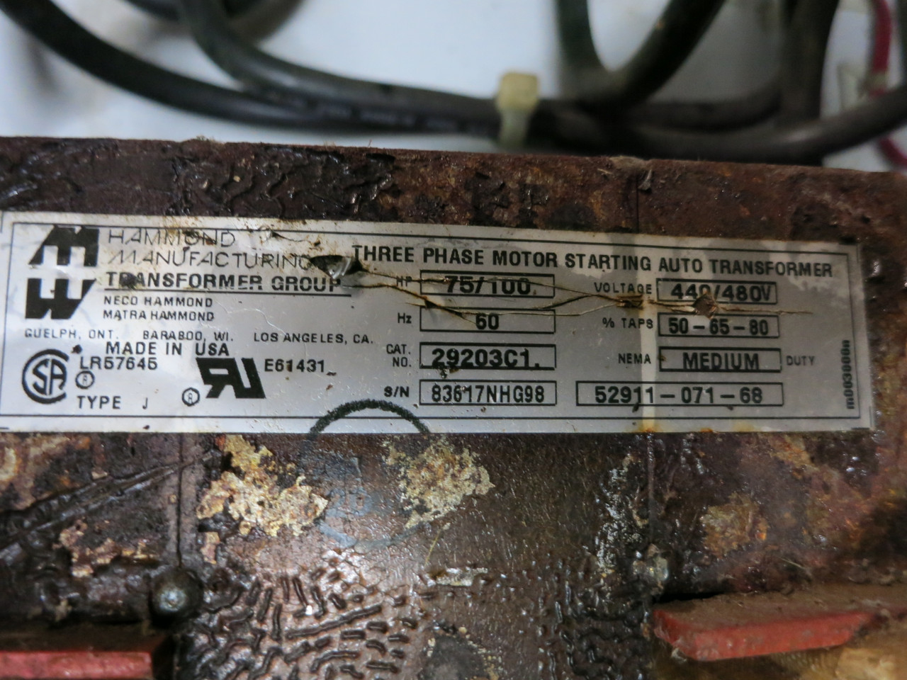 Square D Size 4 75 HP Autotransformer Motor Starter Reduced Voltage 8606 460V (GA0776-1)