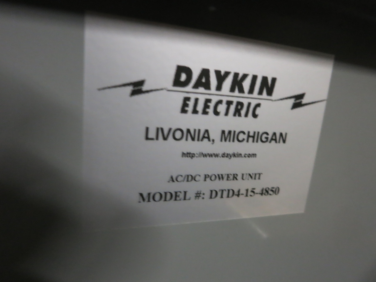 Daykin Electric AC/DC Power Unit DTD4-15-4850 D3.8N-5197 DKN-200A Transformer (GA0787-2)