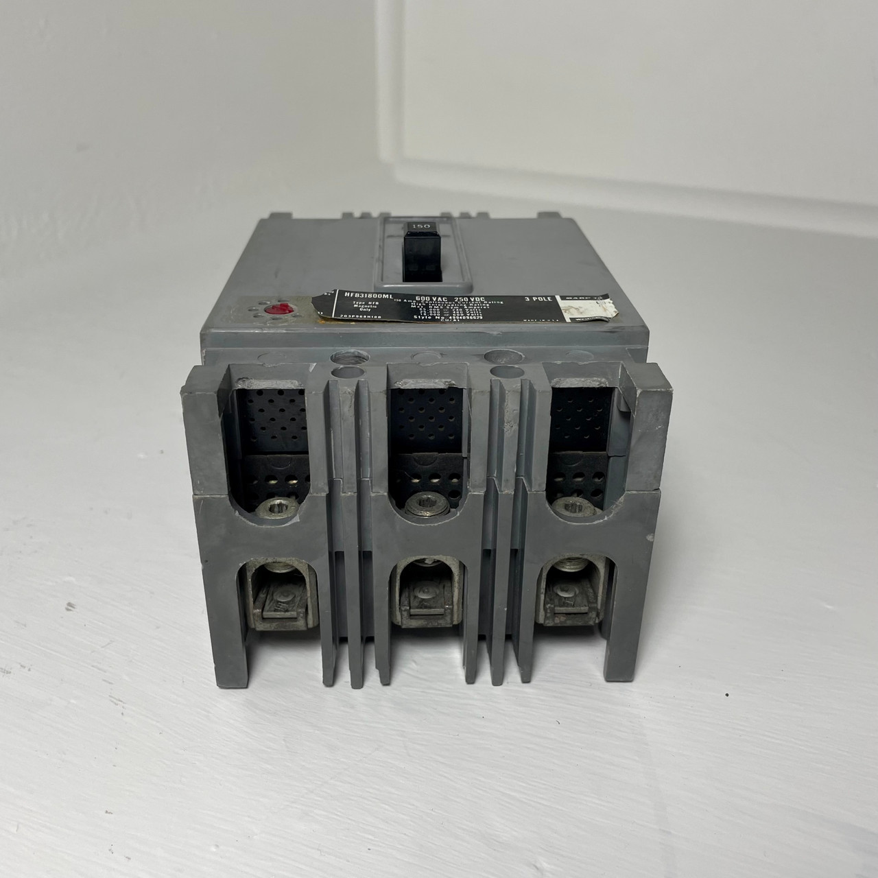 Westinghouse HFB31800ML 150A Mark 75 Circuit Breaker Type HFB 150 Amp bad label (EM4301-2)