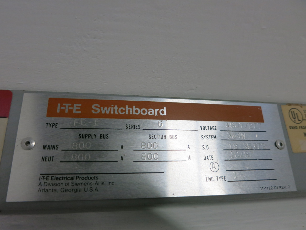 ITE Siemens 800 Amp Hardware Kit Circuit Breaker CDP FCI FCII Series 3 Pole (GA0793-3)