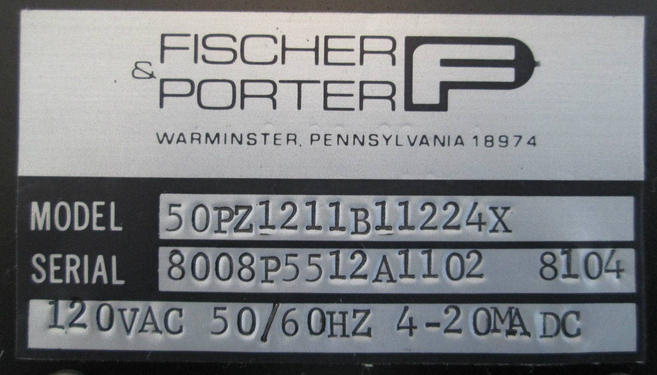 Fischer & Porter MagX 50PZ1211B11224X /w Mounting Bracket PLC Mag-Flow X and (EBI1464-5)