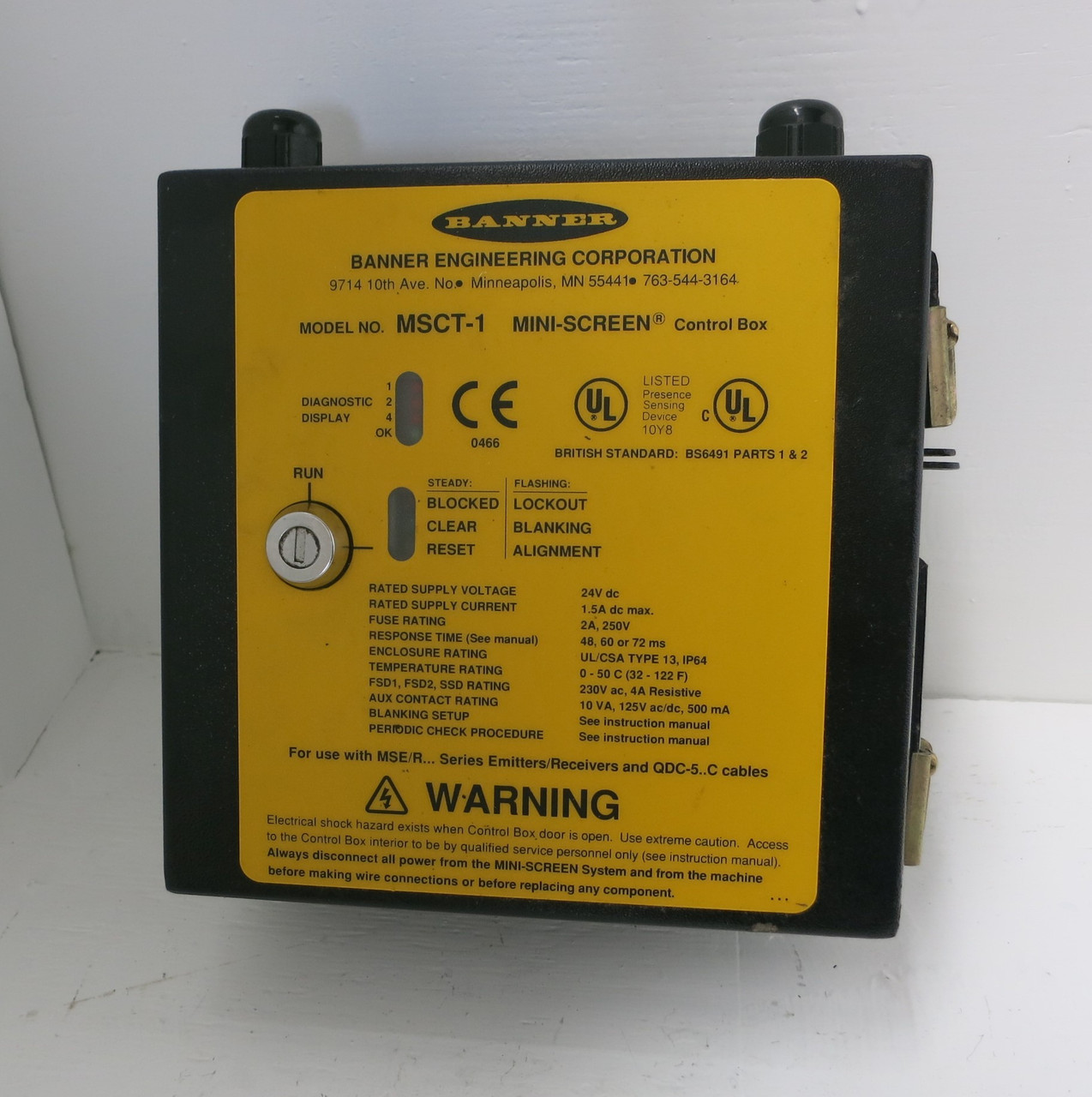 Image of Banner MSCT-1 Multi-Screen Control Box Light Curtain Controller 230 VAC 4A