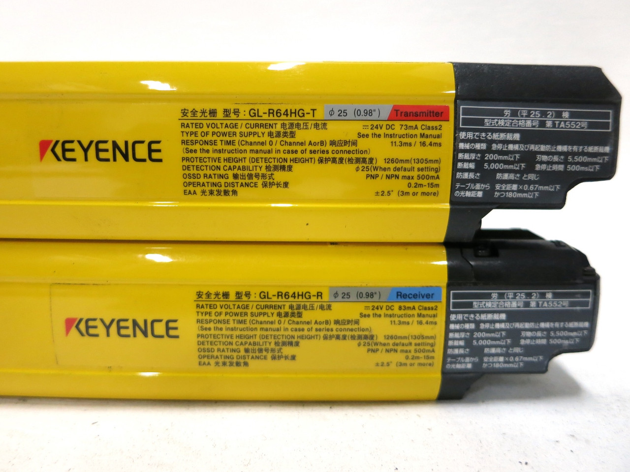 NEW Keyence GL-R64HG-R + GL-R64HG-T Light Curtain Receiver + Transmitter 50" (DW3912-1)