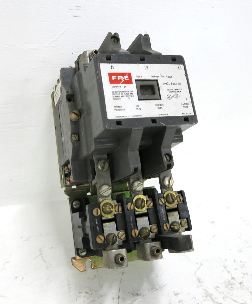 Image of FPE 4204 CU33ES-01 Size 3 Motor Starter 90A CU33ES01 Sz3 50 HP Federal Pacific