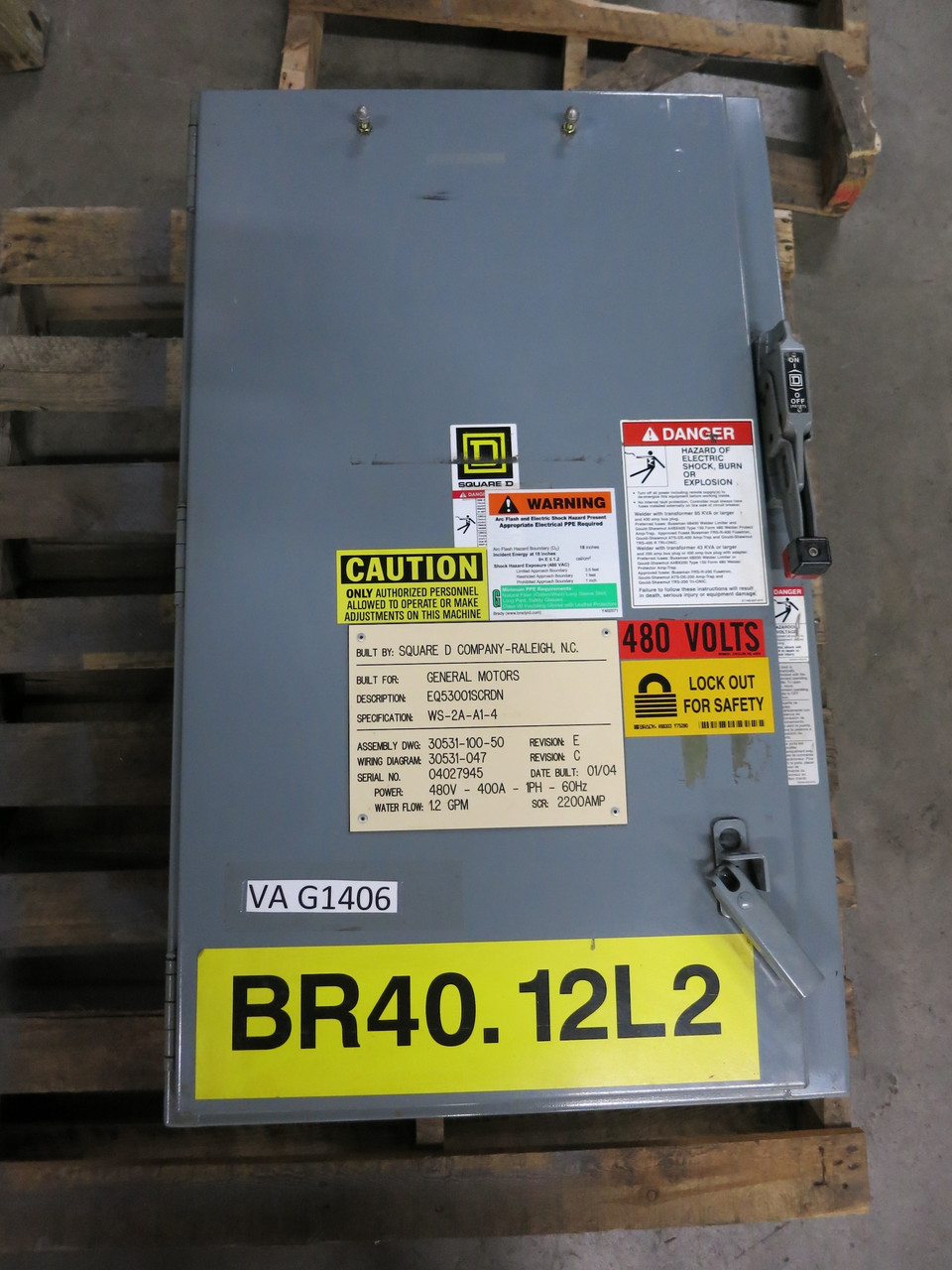 Square D EQ5300 8993 Resistance Weld Control 400A Breaker LC1F400 Contactor (DW4026-1)
