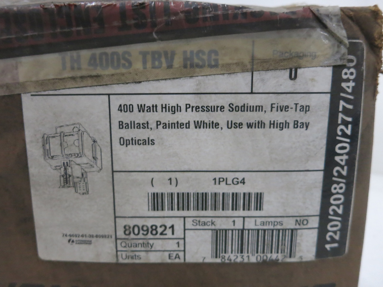 NEW Lithonia Lighting 809821 400W High Pressure Sodium Ballast S51 Lamp (DW4040-1)