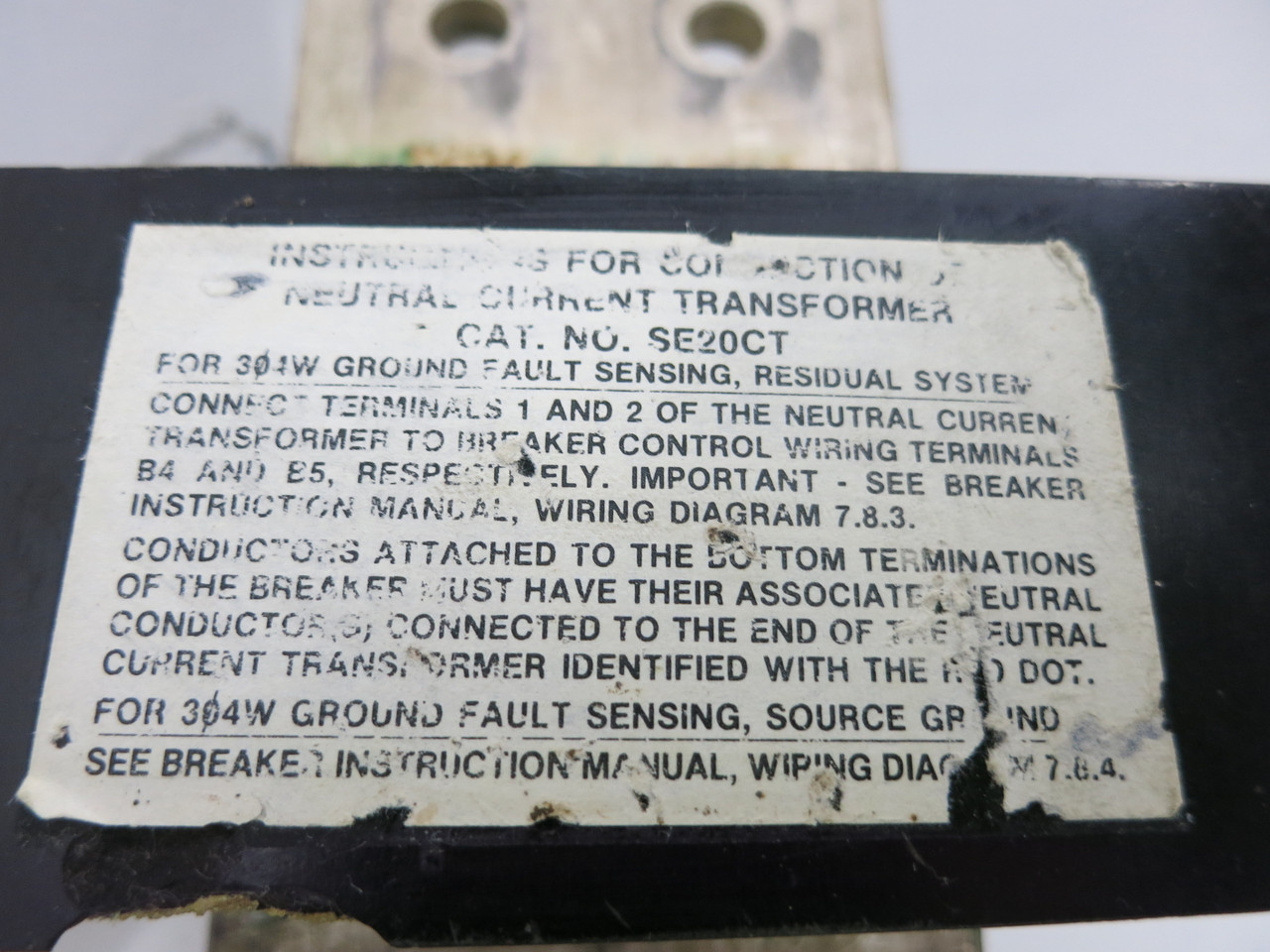 Square D SE20CT Neutral Current Transformer CT SE 20 (GA0884-1)