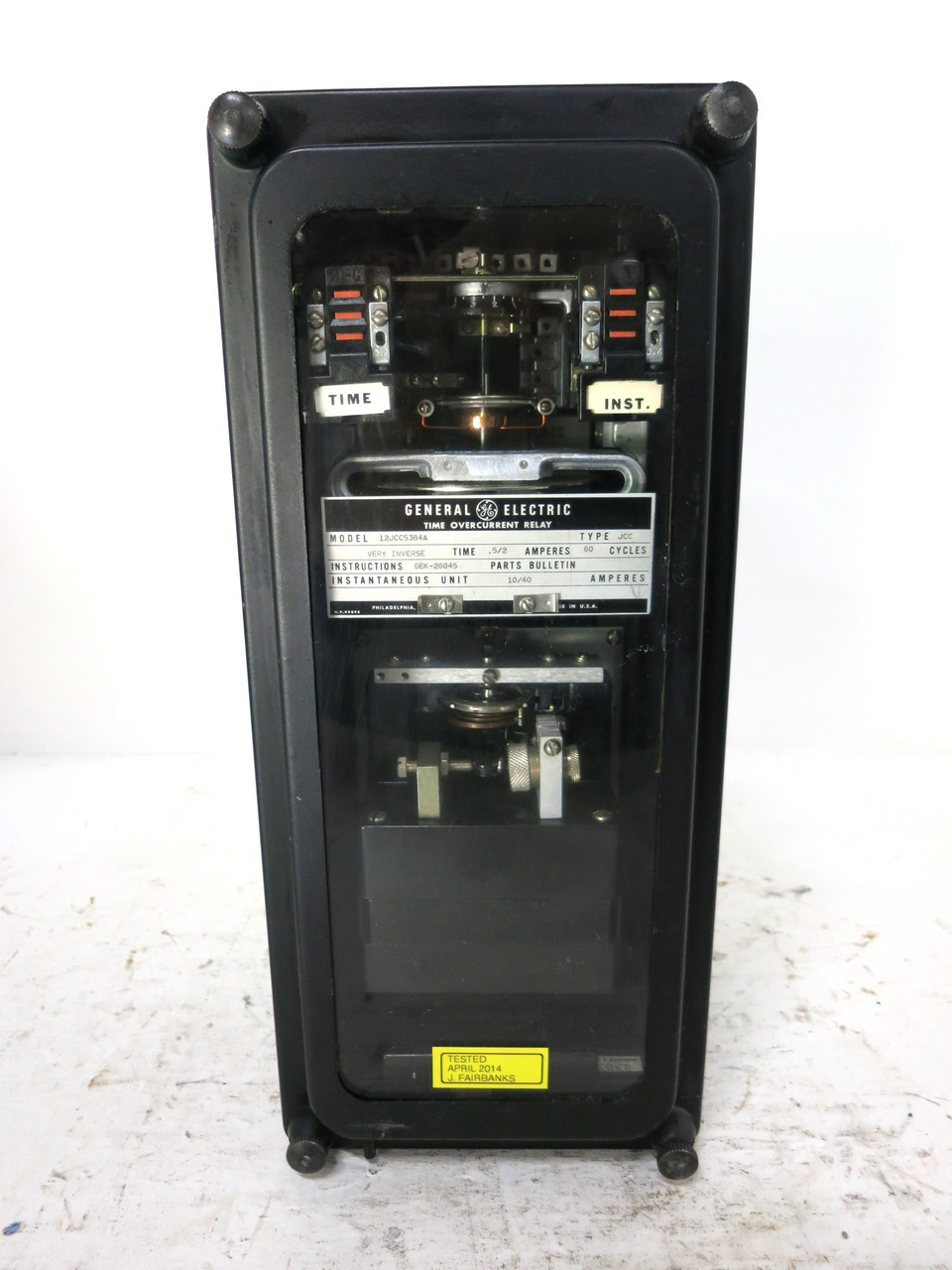 GE 12JCC53B4A Time Overcurrent Relay Type JCC Very Inverse Time .5/2 Amp 10/40A (DW4069-1)