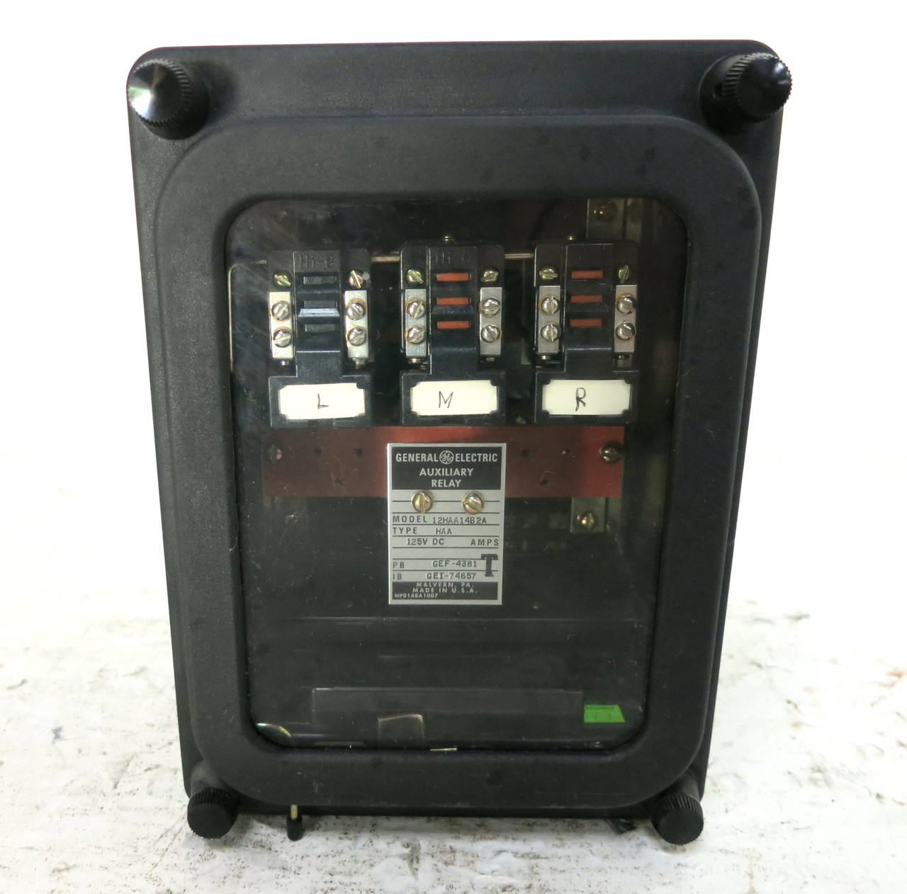 GE 12HAA14B2A Auxiliary Control Relay 125 VDC Type HAA 125VDC General Electric (DW4070-2)