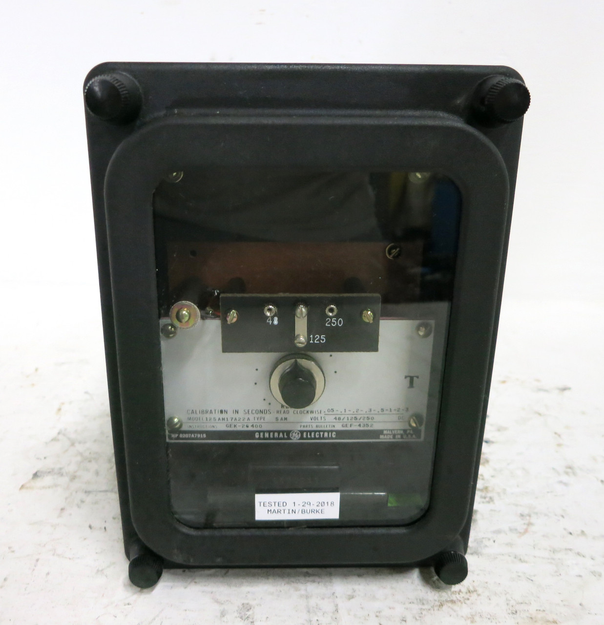 GE 12SAM17A22A Static Timing Relay Type SAM 48/125/250 V DC .05-3 (DW4094-1)