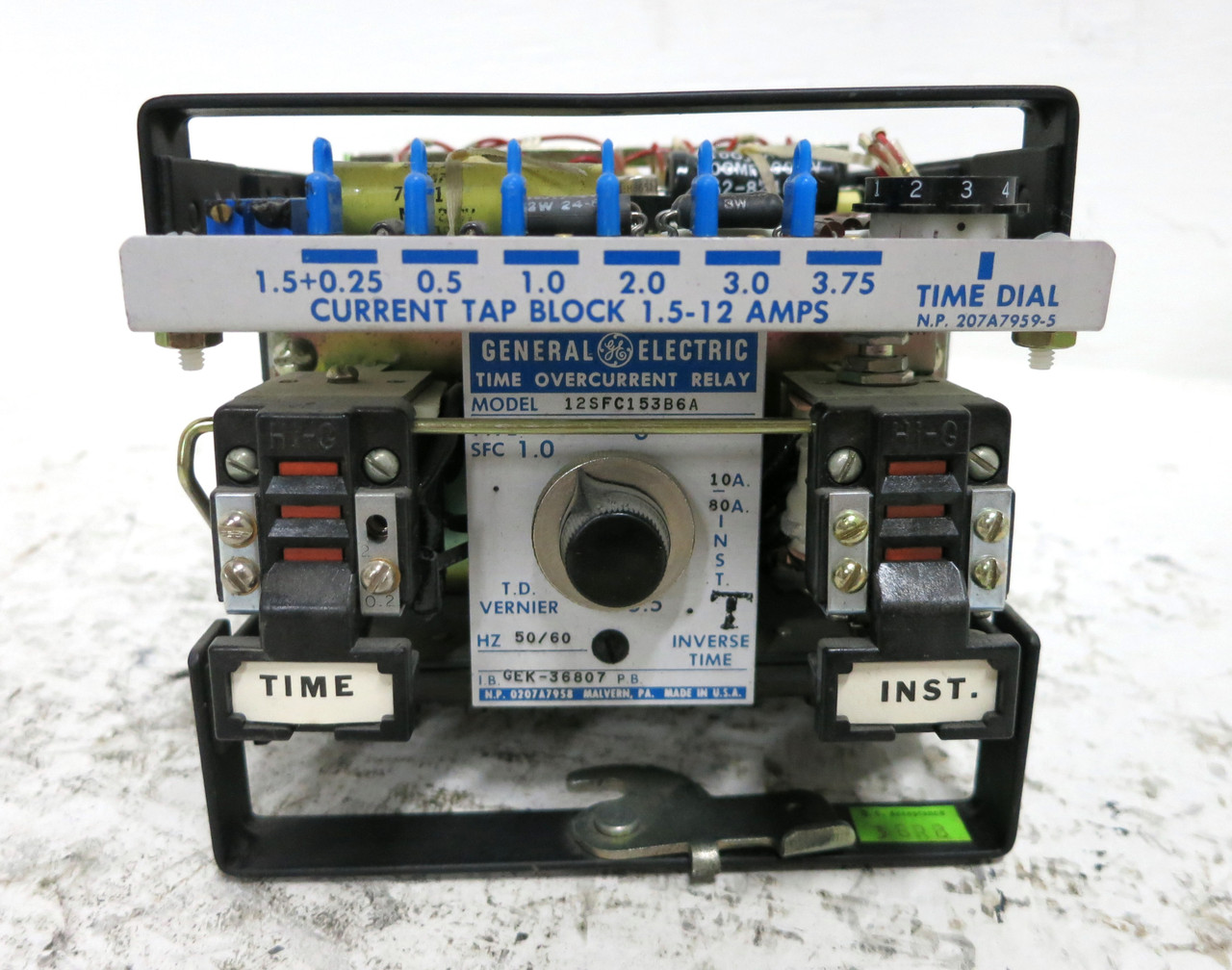 GE 12SFC153B6A Time Overcurrent Relay Type SFC 10-80A General Electric No Case (DW4108-1)