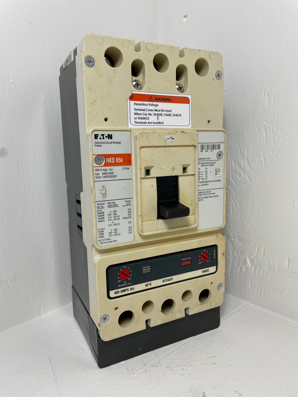 Eaton HKD2400F 400A Circuit Breaker Red 2 Pole w/ 400 Amp Trip 2P Cutler Hammer (EM4339-5)