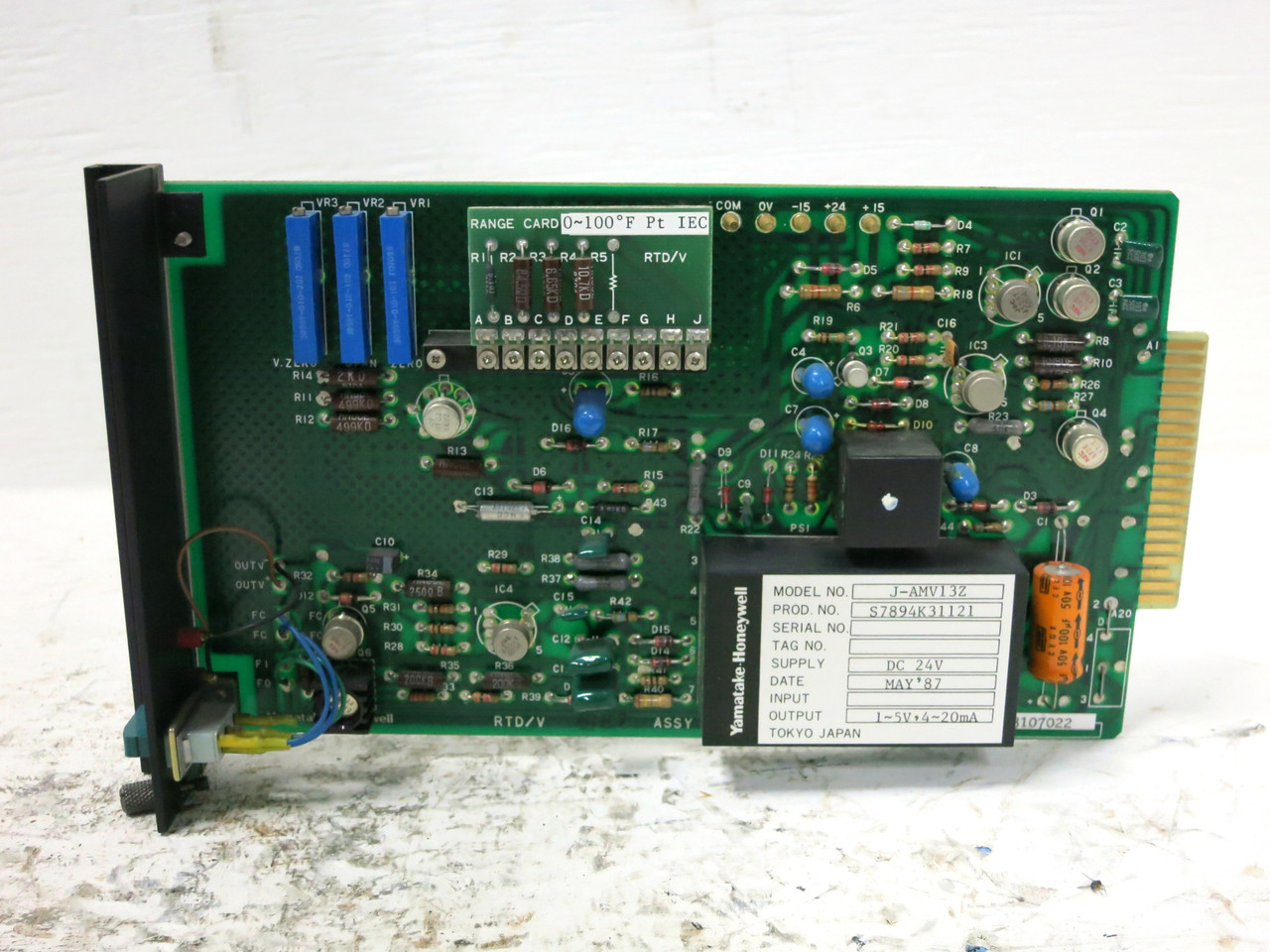Yamatake Honeywell J-AMV13Z RTD/V Board 82407209 PLC Module RTDV JAMV13Z (DW4148-13)