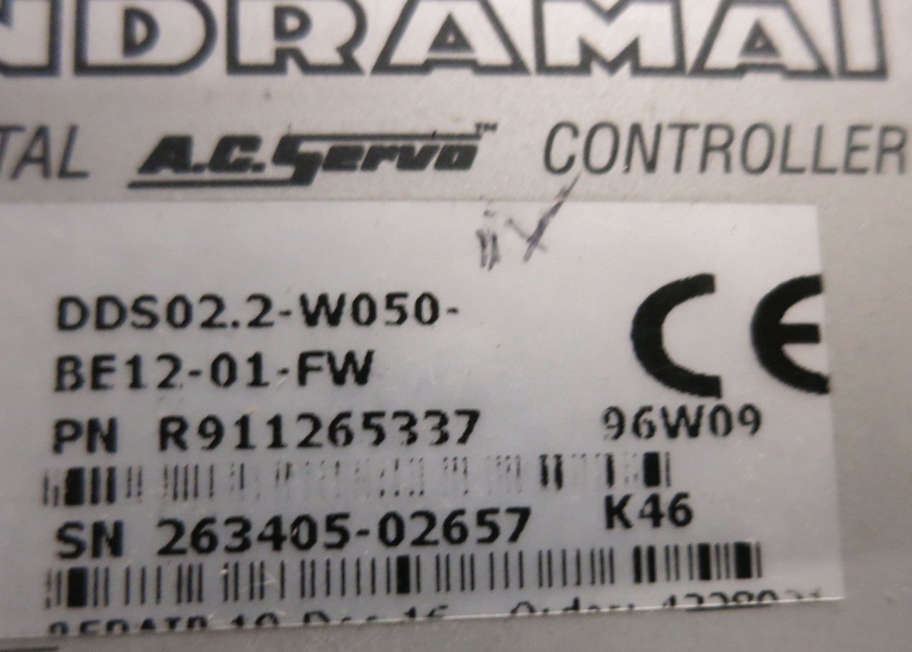 Indramat Digital AC Servo Controller DDS DDS02.2-W050-BE12-01-FW R911265337 (GA0929-2)