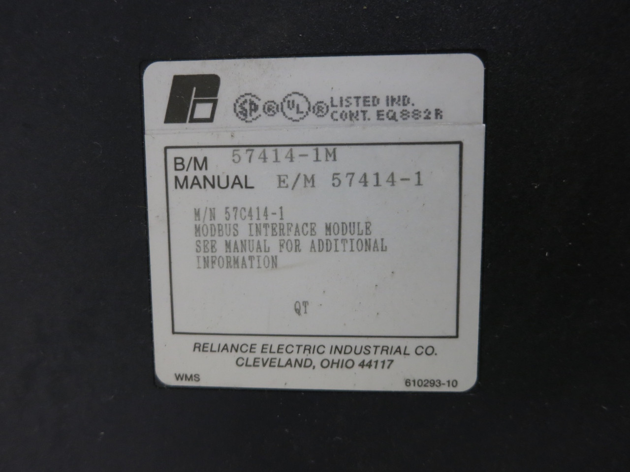 Reliance Electric 57C414-1 Modbus Interface Module AutoMax PLC 57414-1M 57414-1 (DW4199-1)