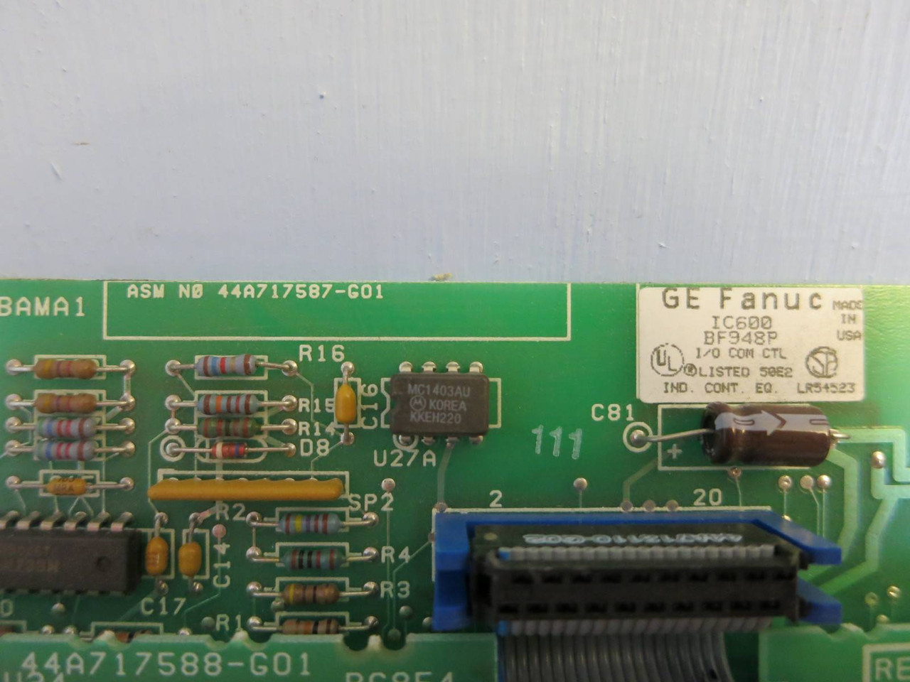 GE Fanuc IC600BF948 I/O Comm Ctl PLC 44A717588 R02 44A717587-G01 IC600BF948P (EBI1809-2)