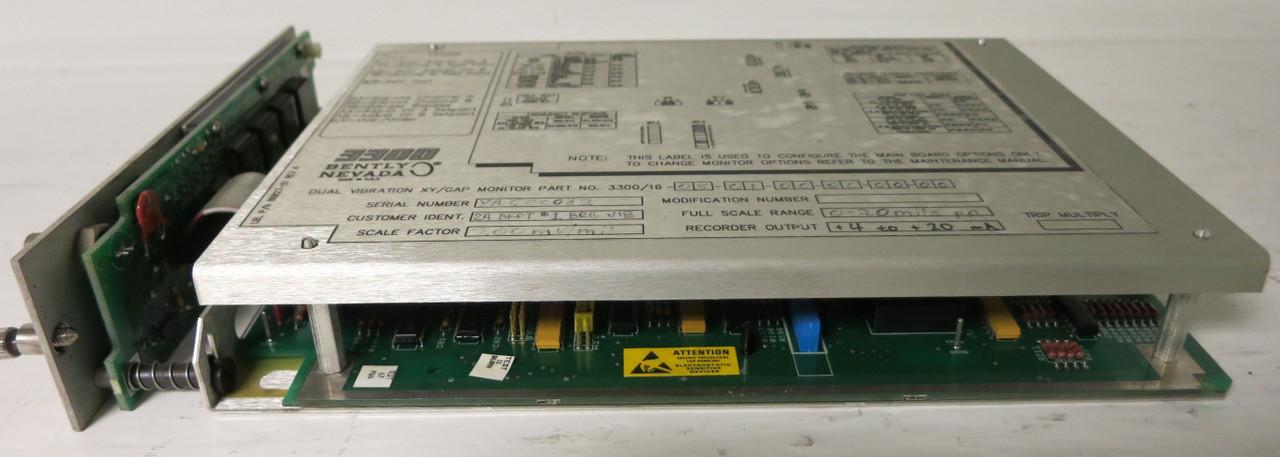 Bently Nevada Dual Vibration XY/Gap Monitor 3300/16-05-01-00-00-00-00 PWA86739 (GA1001-6)