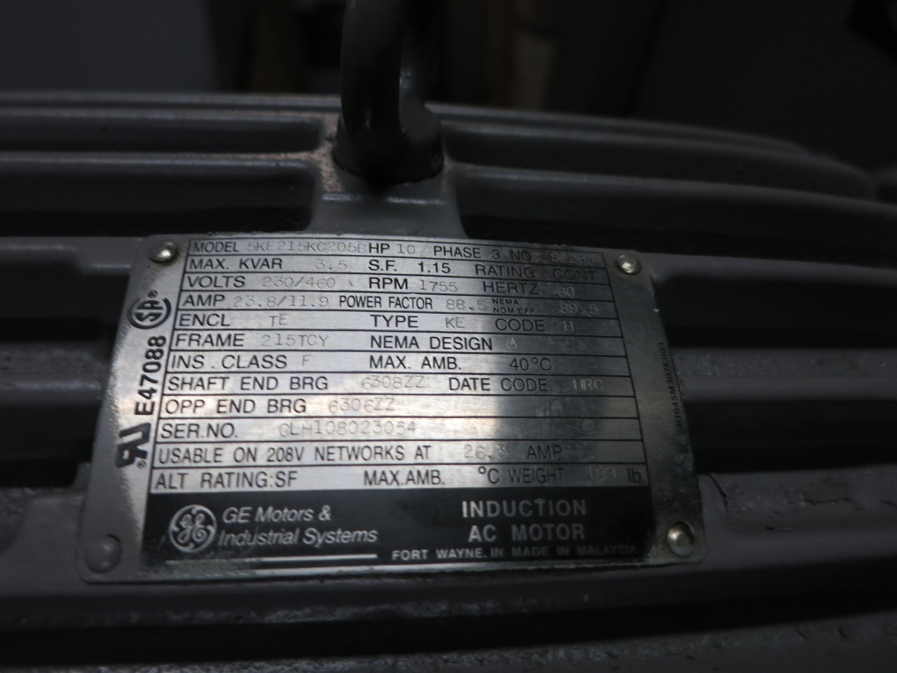 GE 5KAF80114344202 1250 HP 460V Induction Motor 1785RPM 8011S KAF TEAO 8000 A$D (GA1041-1)