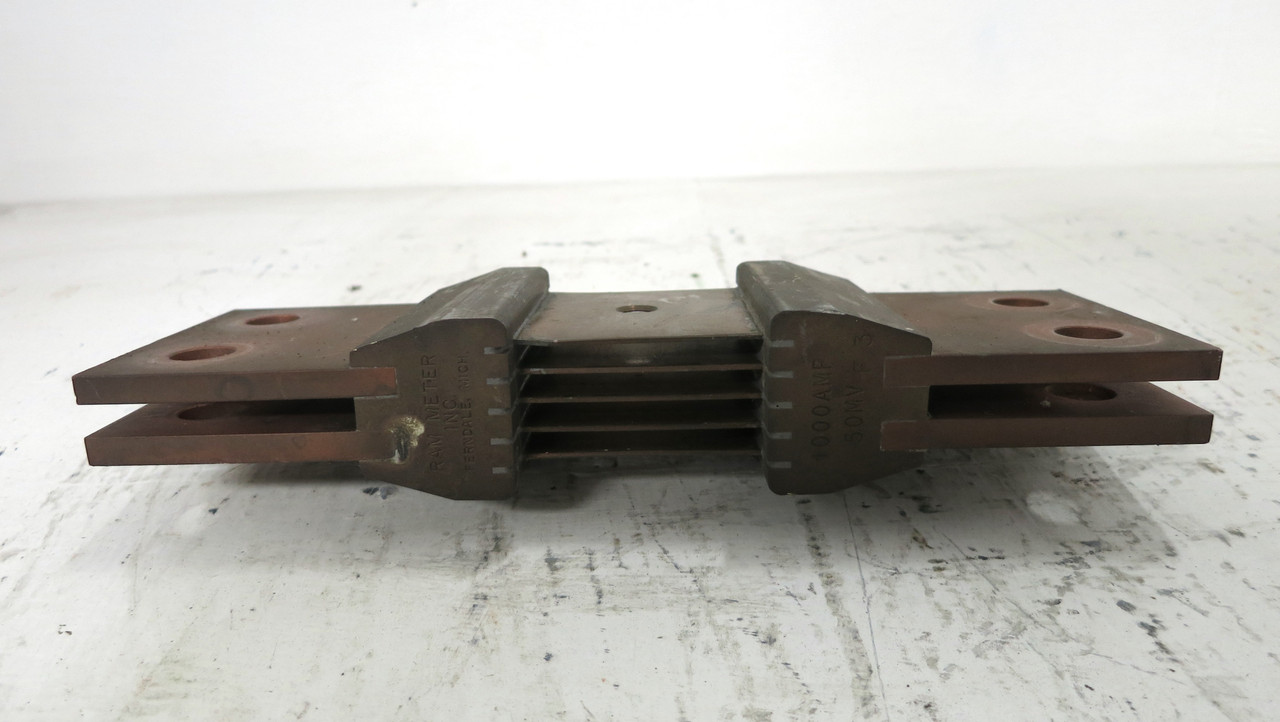 RAM Meter 1000A 50 MV Copper Current Shunt Bus-Type 1000 Amp Meter 50MV DC (DW4356-3)