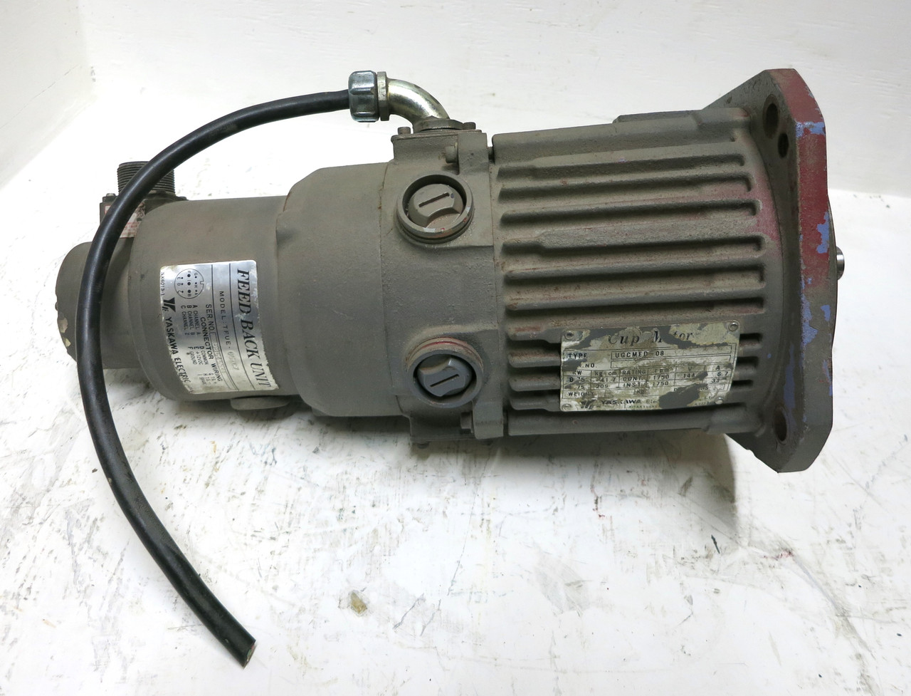 Yaskawa UGCMED-08-YR23 Servo Motor TFUE-05ZC7 Feed Back Unit 0.75kW 1750RPM 144V (DW4409-2)