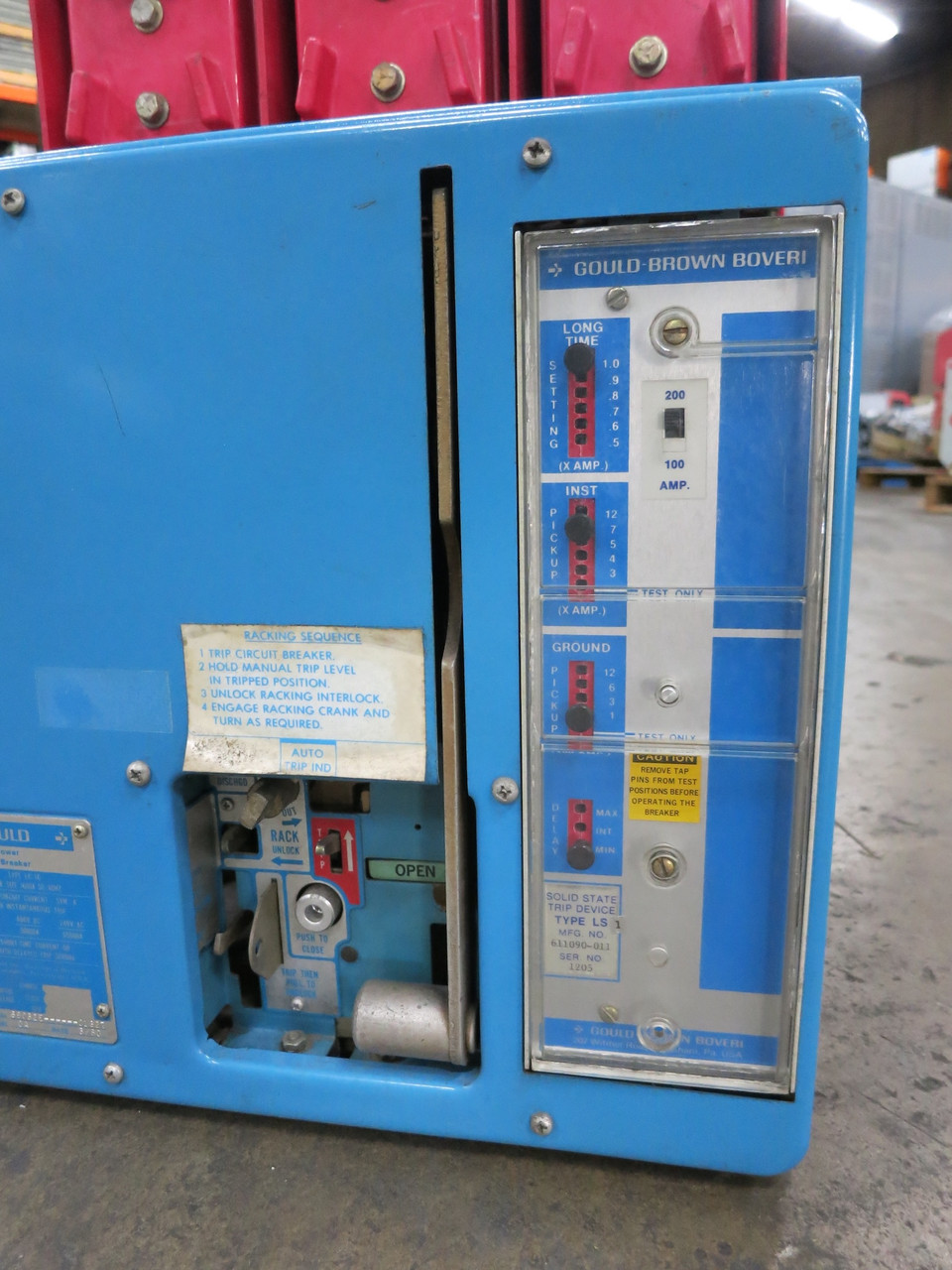 Gould LK-16 1600A/200A LIG Power Circuit Breaker 1600 Amp 200 Amp 0A LK16 ITE (DW4459-3)