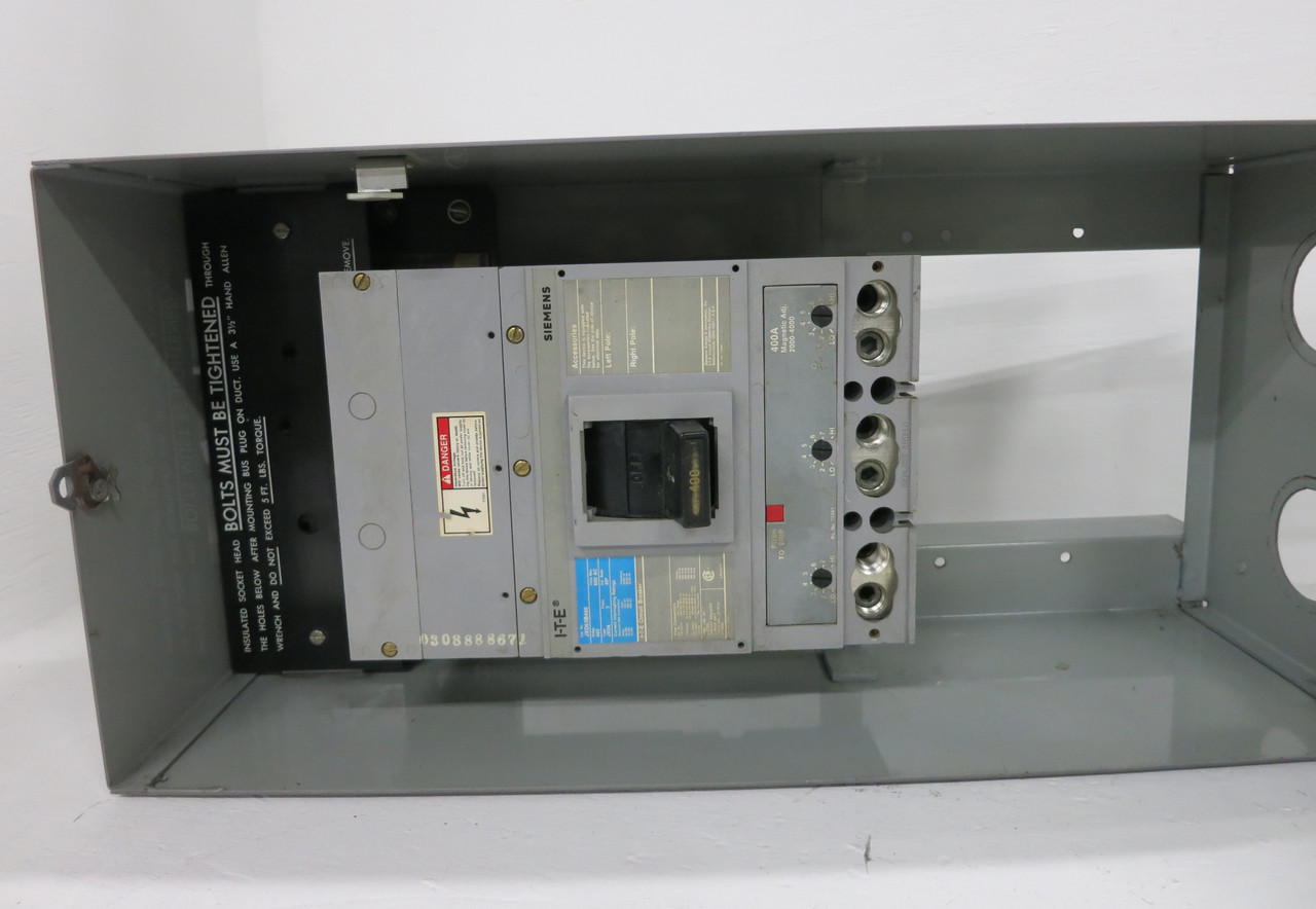 ITE BJC3400 400A 600V BD Circuit Breaker Bus Plug 3PH 3W 400 Amp JXD63B400 Gould (DW4470-1)