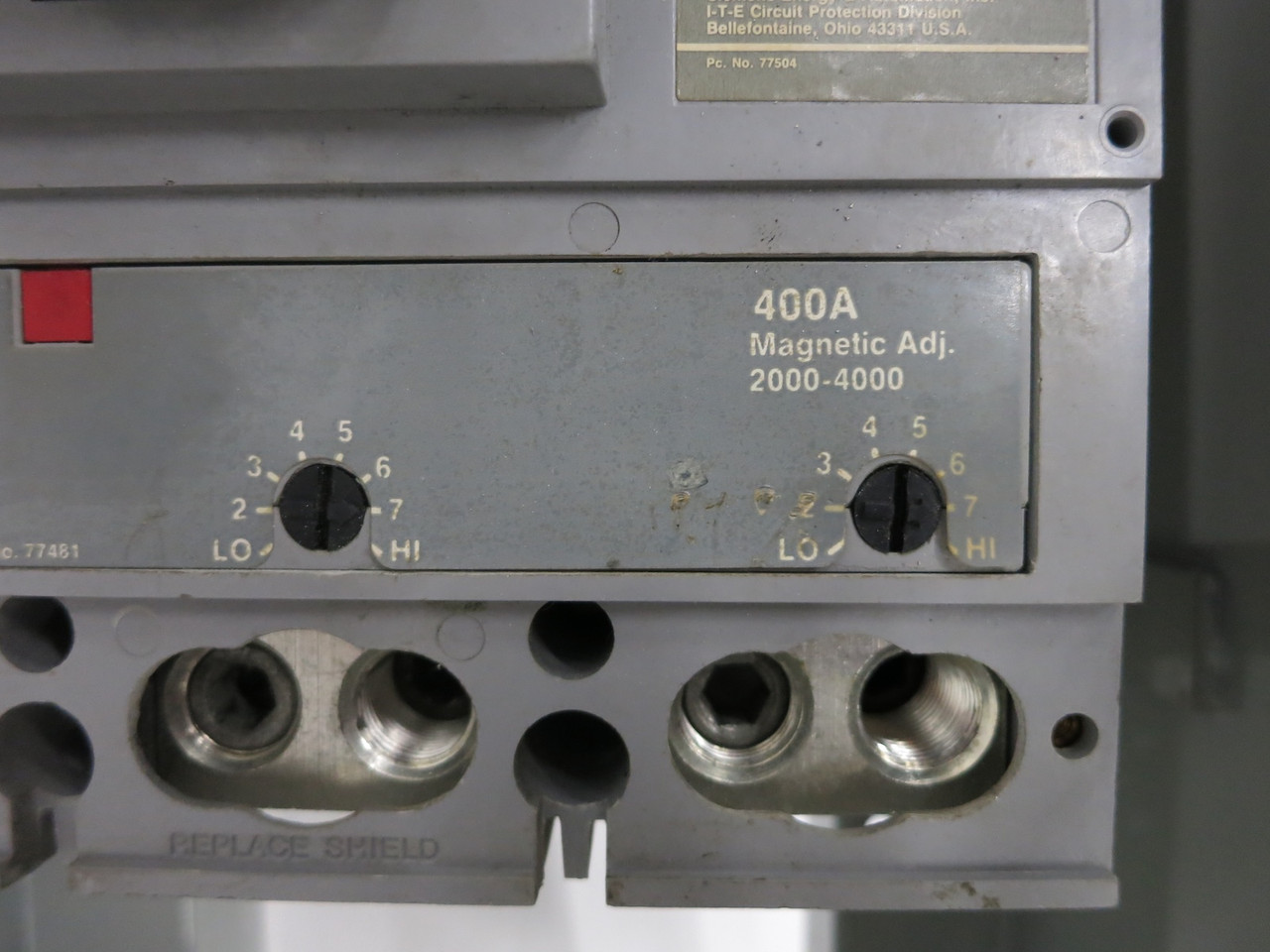 ITE BJC3400 400A 600V BD Circuit Breaker Bus Plug 3PH 3W 400 Amp JXD63B400 Gould (DW4470-1)