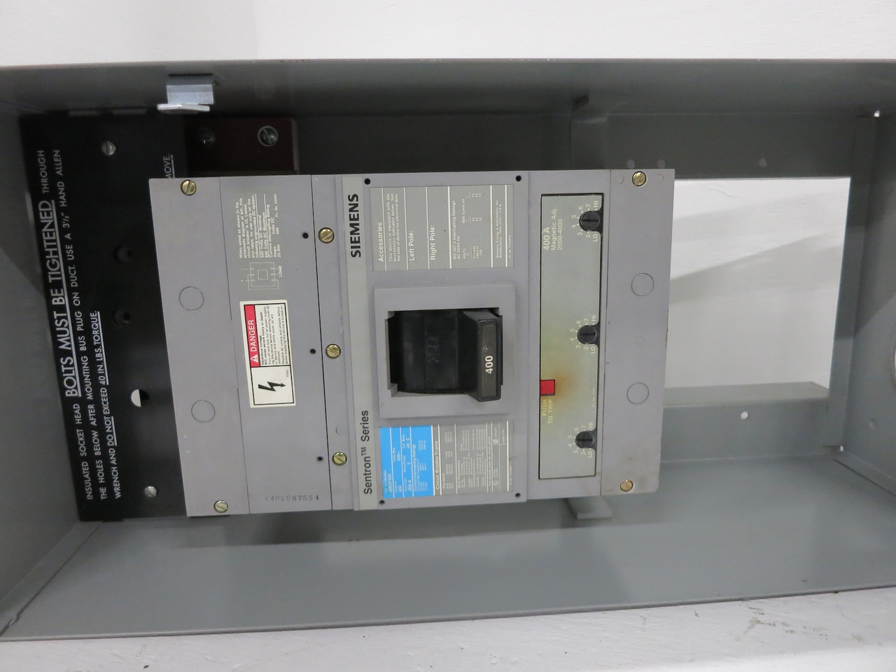ITE BJC3400 400A 600V BD Circuit Breaker Bus Plug 3PH 3W 400 Amp BOS14355 Gould (DW4471-1)