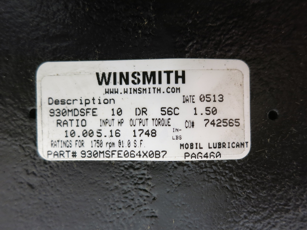NEW Winsmith 930MSFE064X0B7 Gear Reducer D90 Type SE 930 930MDSFE S-Equalizer (DW4490-1)