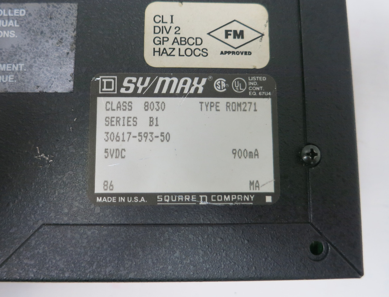Square D Sy/Max Class 8030 Type RRK-200 30618-500-51 9-Slot Rack/Chassis Series E2 (BJ0033-2)
