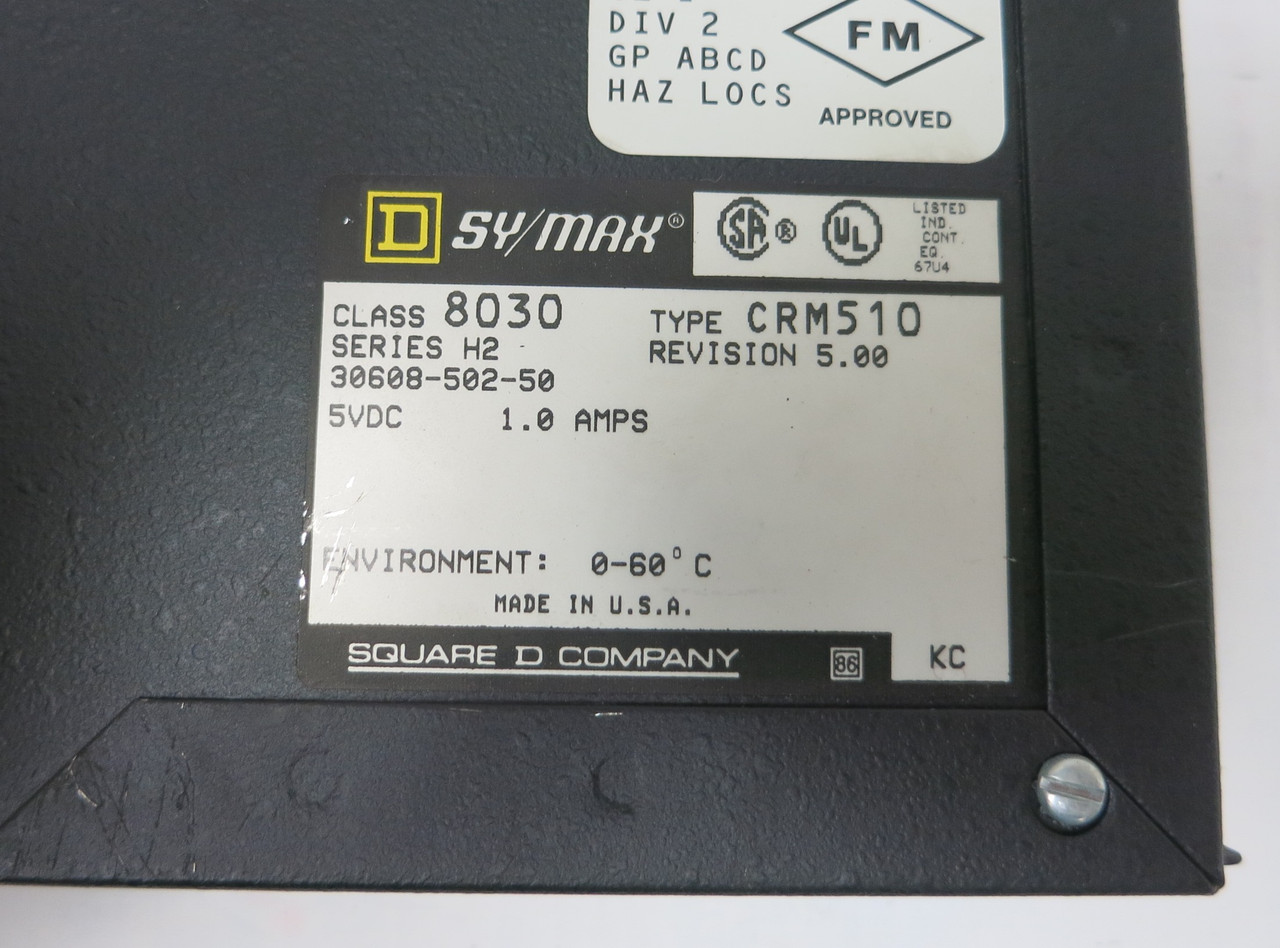 Square D Sy/Max Class 8030 Type RRK-200 30618-500-51 9-Slot Rack/Chassis Series E2 (BJ0033-2)