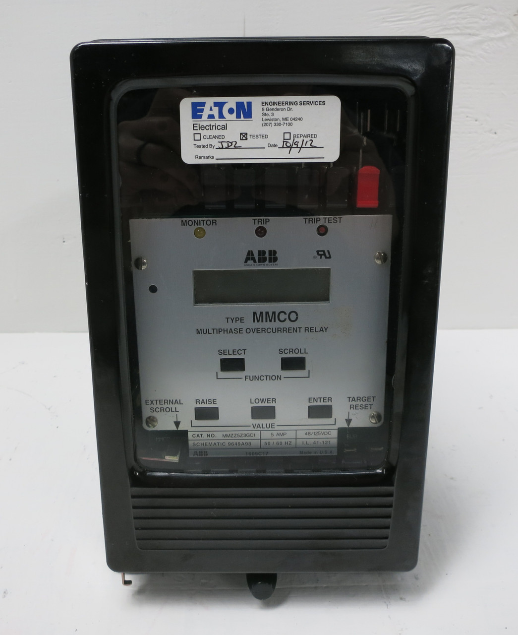 ABB MMZZ5Z3GC1 Type MMCO Multiphase Overcurrent Relay 5A 48/125 VDC (DW4519-1)