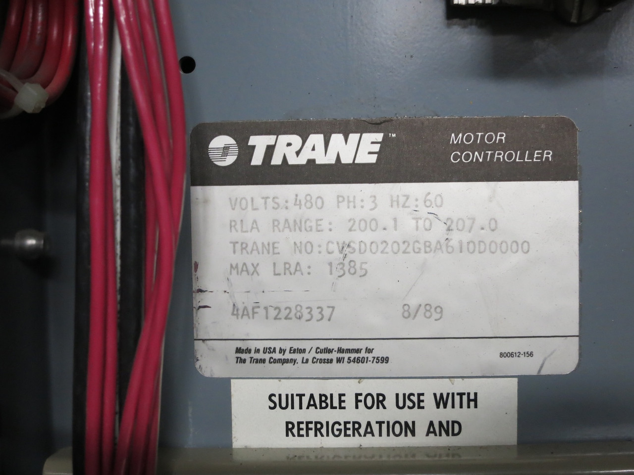 Trane Centravac 480V 200-207 RLA WYE-DELTA Chiller Starter CVSD Motor Controller (DW4575-1)