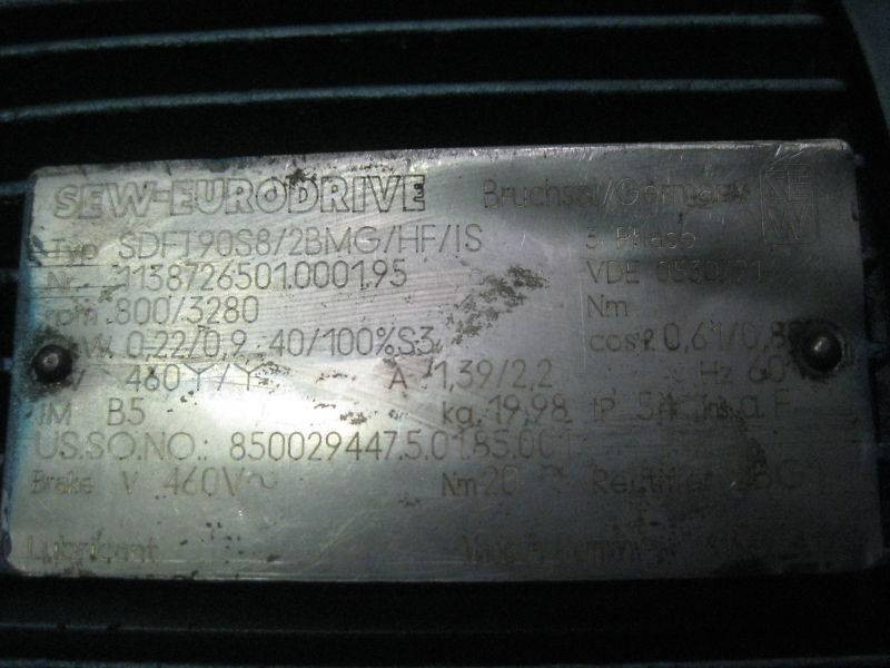 Sew Eurodrive KF46SDT .22KW Ratio:55.2 Gear Reducer NEW (EBI3638-1)