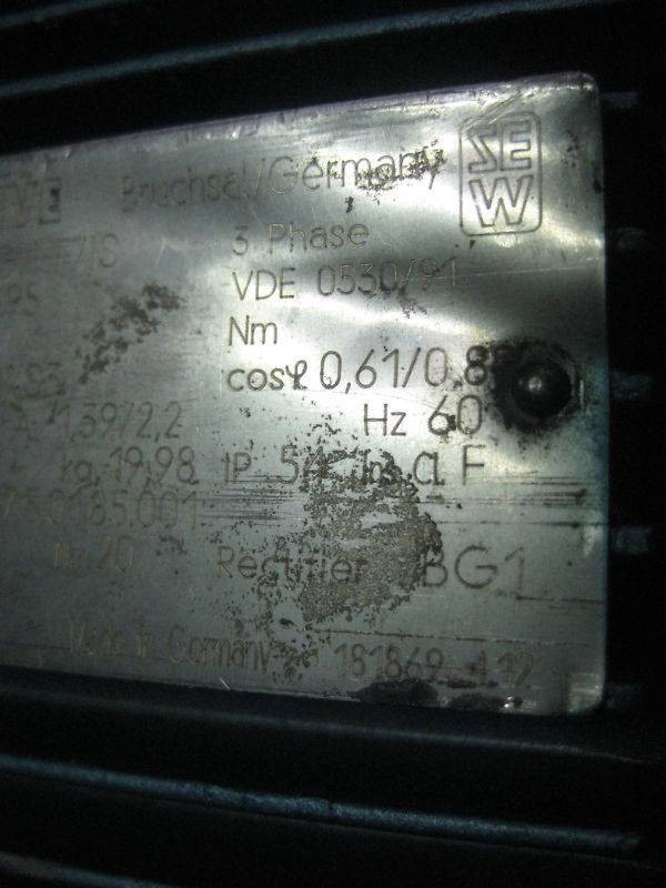 Sew Eurodrive KF46SDT .22KW Ratio:55.2 Gear Reducer NEW (EBI3638-1)