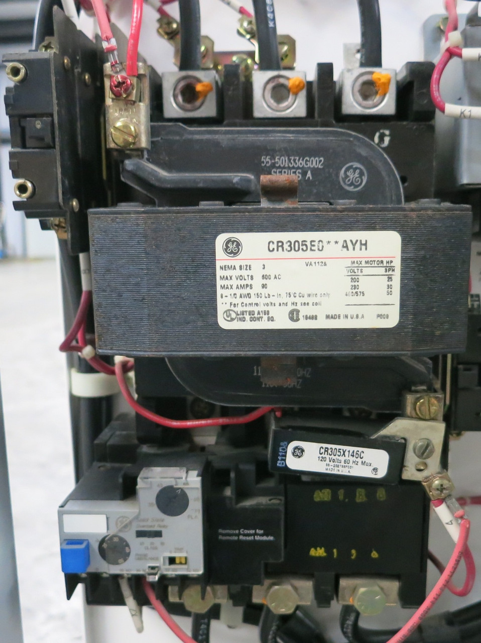 GE 8000 Size 3 Starter 100A Fusible 30" MCC Bucket CR305E0**AYH 100 Amp (BJ0075-11)